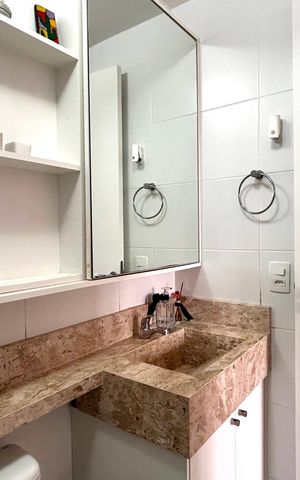 Apartamento à venda com 28m², 1 quarto e sem vaga Apartamento à venda com 28m², 1 quarto e sem vagaBanheiro da Suíte