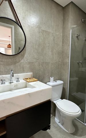 Apartamento para alugar com 66m², 1 quarto e 1 vaga Apartamento para alugar com 66m², 1 quarto e 1 vagaBanheiro Social