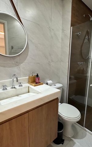 Apartamento para alugar com 66m², 1 quarto e 1 vaga Apartamento para alugar com 66m², 1 quarto e 1 vagaBanheiro da Suíte