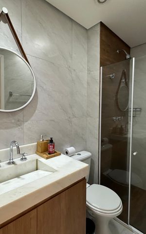 Apartamento para alugar com 66m², 1 quarto e 1 vaga Apartamento para alugar com 66m², 1 quarto e 1 vagaBanheiro da Suíte