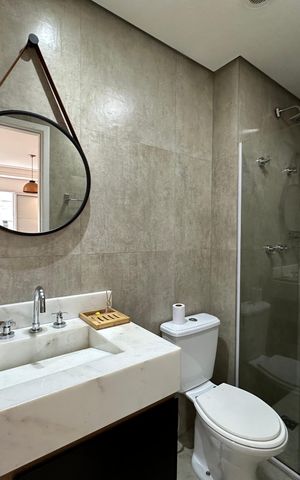 Apartamento para alugar com 66m², 1 quarto e 1 vaga Apartamento para alugar com 66m², 1 quarto e 1 vagaBanheiro Social