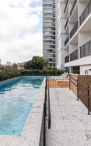 Studio para alugar com 28m², 1 quarto e sem vaga Studio para alugar com 28m², 1 quarto e sem vagaPiscina