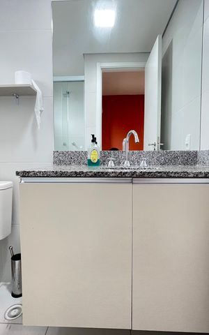 Apartamento para alugar com 52m², 1 quarto e 1 vaga Apartamento para alugar com 52m², 1 quarto e 1 vagaBanheiro do Quarto