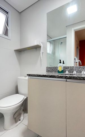 Apartamento para alugar com 52m², 1 quarto e 1 vaga Apartamento para alugar com 52m², 1 quarto e 1 vagaBanheiro do Quarto