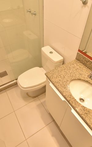 Studio para alugar com 32m², 1 quarto e sem vagaBanheiro do Studio