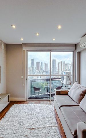 Apartamento para alugar com 91m², 1 quarto e 2 vagasSala