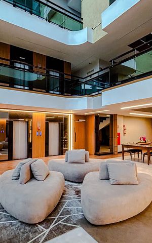 Apartamento para alugar com 91m², 1 quarto e 2 vagasHall social