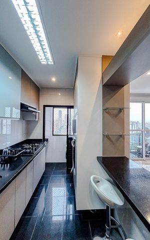 Apartamento para alugar com 91m², 1 quarto e 2 vagasCozinha e Área de Serviço