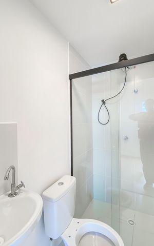 Studio para alugar com 17m², 1 quarto e 1 vaga Studio para alugar com 17m², 1 quarto e 1 vagaBanheiro