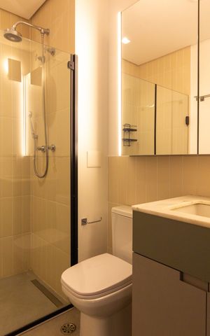 Studio para alugar com 39m², 1 quarto e 1 vaga Studio para alugar com 39m², 1 quarto e 1 vagaBanheiro