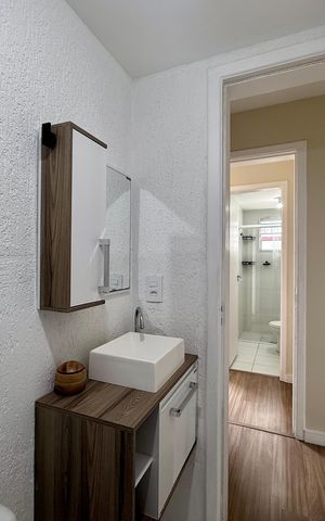 Apartamento para alugar com 50m², 2 quartos e 1 vaga Apartamento para alugar com 50m², 2 quartos e 1 vagaBanheiro Suíte