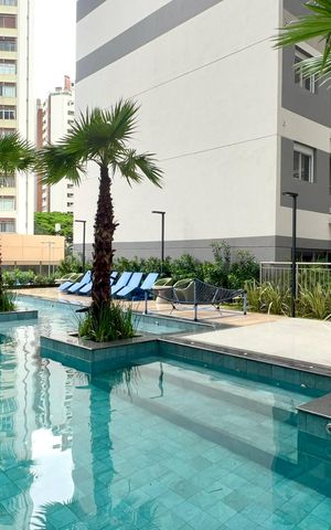 Studio para alugar com 25m², 1 quarto e sem vagaPiscina