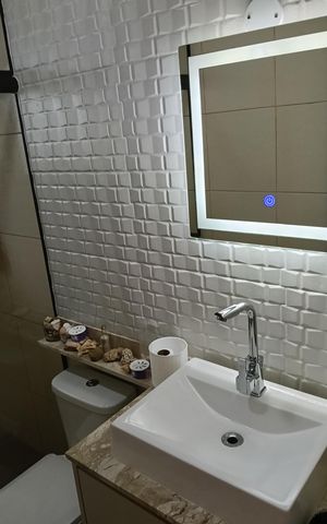 Casa de condomínio à venda com 105m², 3 quartos e 2 vagas Casa de condomínio à venda com 105m², 3 quartos e 2 vagasBanheiro 1