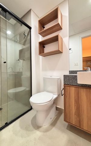 Apartamento à venda com 33m², 1 quarto e sem vaga Apartamento à venda com 33m², 1 quarto e sem vagaBanheiro da Suíte