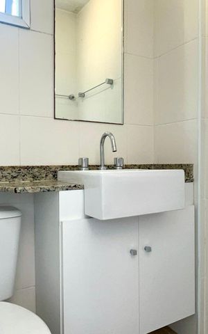 Apartamento para alugar com 62m², 1 quarto e 2 vagas Apartamento para alugar com 62m², 1 quarto e 2 vagasBanheiro da Suíte