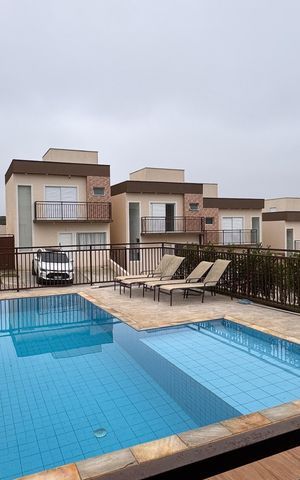 Casa de condomínio para alugar com 77m², 3 quartos e 2 vagas Casa de condomínio para alugar com 77m², 3 quartos e 2 vagasÁrea comum - Piscina