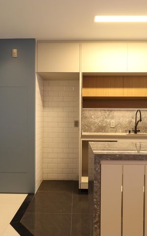 Apartamento à venda com 69m², 1 quarto e 2 vagasCozinha e Área de serviço 