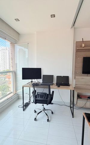 Studio à venda com 45m², 1 quarto e 1 vagaVaranda