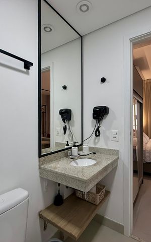 Studio para alugar com 42m², 1 quarto e 1 vaga Studio para alugar com 42m², 1 quarto e 1 vagaBanheiro