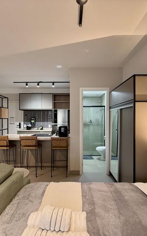 Studio para alugar com 42m², 1 quarto e 1 vaga Studio para alugar com 42m², 1 quarto e 1 vagaQuarto