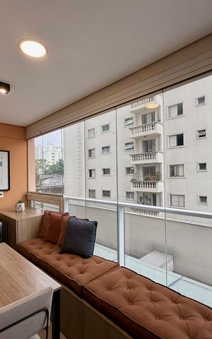 Studio para alugar com 42m², 1 quarto e 1 vaga Studio para alugar com 42m², 1 quarto e 1 vagaSacada