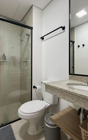 Studio para alugar com 42m², 1 quarto e 1 vaga Studio para alugar com 42m², 1 quarto e 1 vagaBanheiro