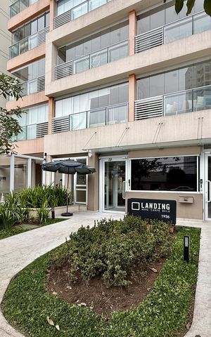 Studio para alugar com 42m², 1 quarto e 1 vaga Studio para alugar com 42m², 1 quarto e 1 vagaFachada