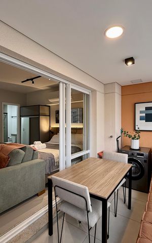 Studio para alugar com 42m², 1 quarto e 1 vaga Studio para alugar com 42m², 1 quarto e 1 vagaSacada