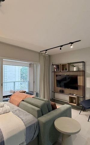 Studio para alugar com 42m², 1 quarto e 1 vaga Studio para alugar com 42m², 1 quarto e 1 vagaQuarto