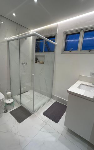 Apartamento à venda com 115m², 3 quartos e 2 vagasBanheiro da suíte 
