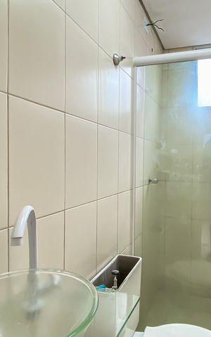 Apartamento para alugar com 48m², 2 quartos e 2 vagas Apartamento para alugar com 48m², 2 quartos e 2 vagasBanheiro