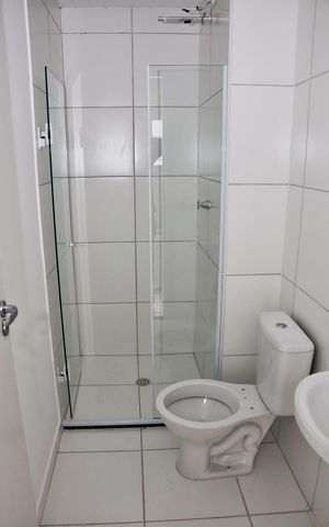 Apartamento para alugar com 39m², 2 quartos e sem vaga Apartamento para alugar com 39m², 2 quartos e sem vagaDetalhe - Banheiro Social e Suíte Americana