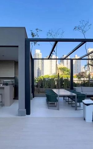 Studio para alugar com 32m², 1 quarto e sem vaga Studio para alugar com 32m², 1 quarto e sem vagaÁrea comum - Churrasqueira
