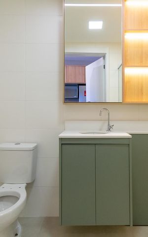Studio para alugar com 24m², 1 quarto e sem vaga Studio para alugar com 24m², 1 quarto e sem vagaBanheiro