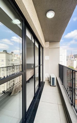 Studio à venda com 30m², 1 quarto e sem vagaVaranda
