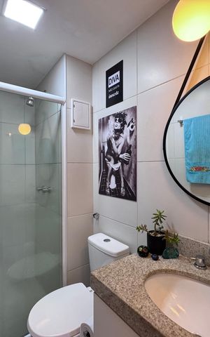 Apartamento à venda com 75m², 2 quartos e 1 vaga Apartamento à venda com 75m², 2 quartos e 1 vagaBanheiro Social