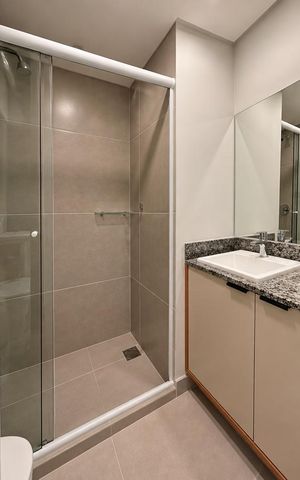 Studio para alugar com 29m², 1 quarto e sem vaga Studio para alugar com 29m², 1 quarto e sem vagaBanheiro