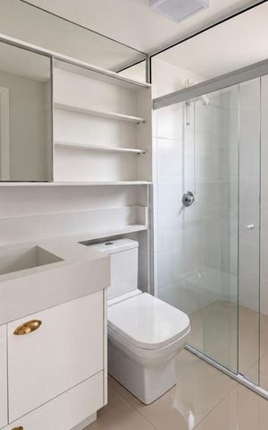 Apartamento para alugar com 80m², 2 quartos e 2 vagas Apartamento para alugar com 80m², 2 quartos e 2 vagasBanheiro da suíte