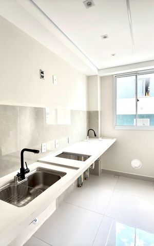 Apartamento à venda com 45m², 2 quartos e 1 vaga Apartamento à venda com 45m², 2 quartos e 1 vagaCozinha e Área de Serviço