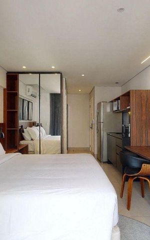 Studio para alugar com 32m², 1 quarto e sem vaga Studio para alugar com 32m², 1 quarto e sem vagaSala/Quarto