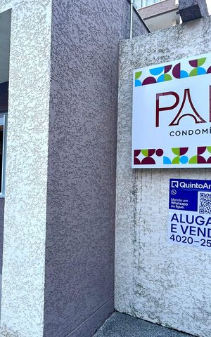 Apartamento para alugar com 45m², 2 quartos e 1 vagaPlaca instalada na fachada do imóvel 