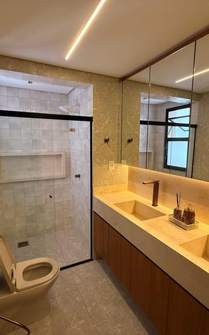 Apartamento à venda com 137m², 3 quartos e 2 vagasbanheiro da Suíte 3
