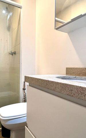 Studio para alugar com 37m², 1 quarto e sem vaga Studio para alugar com 37m², 1 quarto e sem vagaBanheiro