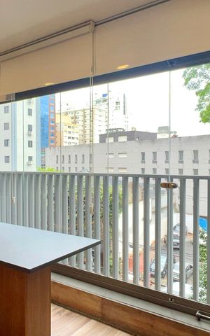 Studio para alugar com 37m², 1 quarto e sem vaga Studio para alugar com 37m², 1 quarto e sem vagaVaranda