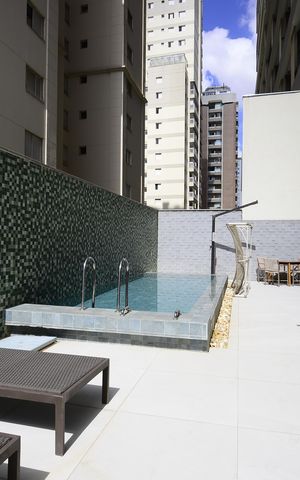 Studio para alugar com 25m², 1 quarto e sem vagaPiscina