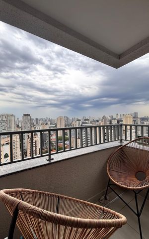 Studio para alugar com 28m², 1 quarto e sem vaga Studio para alugar com 28m², 1 quarto e sem vagaVaranda