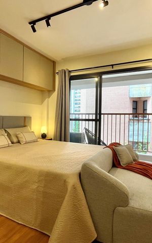 Studio para alugar com 26m², 1 quarto e sem vaga Studio para alugar com 26m², 1 quarto e sem vagaSala/Quarto