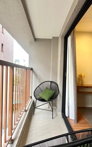 Studio para alugar com 26m², 1 quarto e sem vaga Studio para alugar com 26m², 1 quarto e sem vagaVaranda