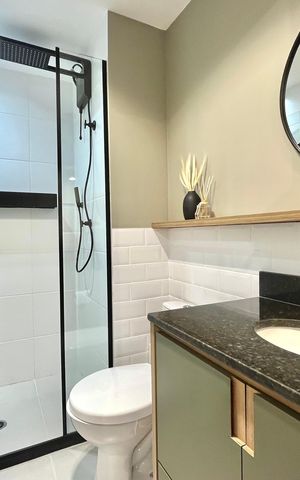Studio para alugar com 26m², 1 quarto e sem vaga Studio para alugar com 26m², 1 quarto e sem vagaBanheiro