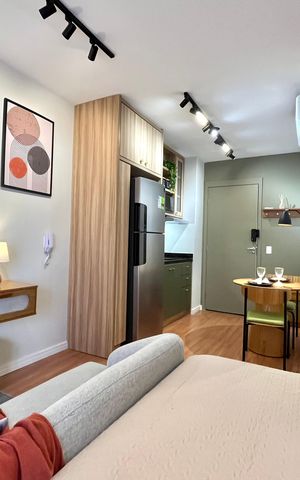 Studio para alugar com 26m², 1 quarto e sem vaga Studio para alugar com 26m², 1 quarto e sem vagaSala/Quarto